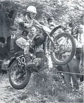  ?? ?? Bryan Goss leaping his 1961 Cotton scrambler.