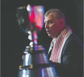  ?? TODD KOROL / THE CANADIAN PRESS FILES ?? The situation is looking bleak again to play some sort of a season
this year for commission­er Randy Ambrosie and the CFL.