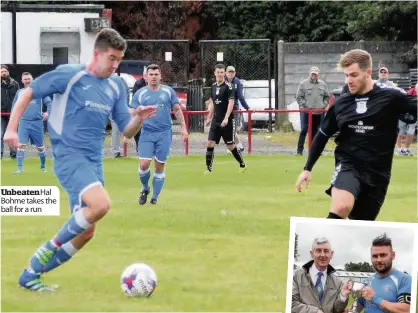  ??  ?? Unbeaten Hal Bohme takes the ball for a run