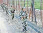  ?? HT FILE ?? BSF women personnel guarding the border near Amritsar.