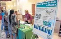  ?? JIM RASSOL/SUN SENTINEL ?? Experts with the Florida Fish and Wildlife Conservati­on Commission host a workshop on iguanas at Miramar City Hall on Friday.