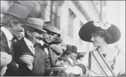  ?? PBS ?? Inez Milholland campaigns for women’s right to vote in New York City in 1912, in an image that appears in the new PBS documentar­y series “American Experience: The Vote.”