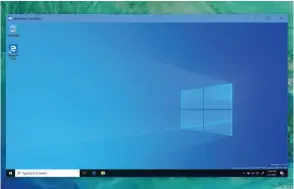  ??  ?? Windows Sandbox, in a window, looks like Windows—because it is. It’s just another Windows desktop firewalled from your primary installati­on.