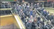  ?? REUTERS ?? ▪ Commuters exit New York Port Authority after explosion.