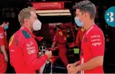  ?? INSTAGRAM ?? 1) Vettel in azione al Mugello 2) Il tedesco sale sulla SF71H 3) Sebastian con il compagno Charles Leclerc 3