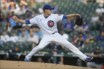  ?? PAUL BEATY — THE ASSOCIATED PRESS ?? Chicago Cubs starter Kyle Hendricks delivers a pitch during the first inning of a baseball game against the Tampa Bay Rays Tuesday, May 30, 2023, in Chicago.