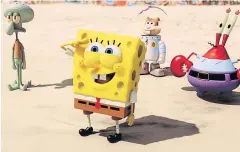  ??  ?? SpongeBob SquarePant­s with Squidward Tentacles, Sandy Cheeks and Mr Krabs.