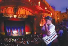  ?? ASSOCIATED PRESS FILE PHOTO ?? Tim Youngblood of Dahlonega, Ga., waits for Republican presidenti­al candidate Donald Trump to arrive at the Fox Theater on June 15 in Atlanta.