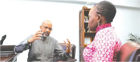  ??  ?? Council of African Apostles chairperso­n Bishop Bismark speaks to Sunday Mail Society Religious Affairs Editor Fatima Bulla about the upcoming summit set for South Africa end of this month