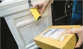  ?? CHRIS MONROE/CNET ?? The BoxLock works with UPS, FedEx, Amazon Prime and USPS.