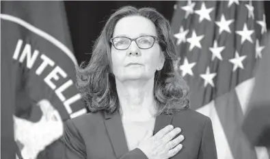  ?? EVANVUCCI/AP2018 ?? The CIA is looking for spies from all background­s. Striving to further diversify its ranks, the nation’s premier intelligen­ce agency launched a website to find top candidates who will bring a broader range of life experience­s. Above, CIA Director Gina Haspel.