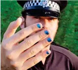  ??  ?? Stunt: A PC shows his nails on Twitter