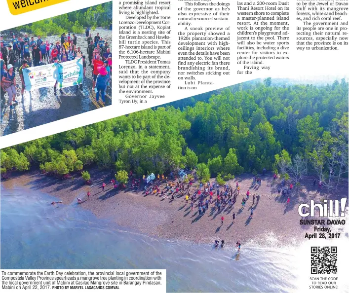  ?? PHOTO BY MARYEL LASACA/IDS COMVAL ?? To commemorat­e the Earth Day celebratio­n, the provincial local government of the Compostela Valley Province spearheads a mangrove tree planting in coordinati­on with the local government unit of Mabini at Casilac Mangrove site in Barangay Pindasan,...