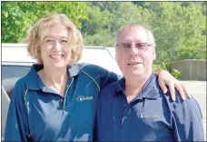  ?? Keith Bryant/The Weekly Vista ?? Jewels Pelletier and Doug Fisher, an engaged Bella Vista couple who run a home inspection business, initially met in high school and reconnecte­d over social media roughly five years ago.