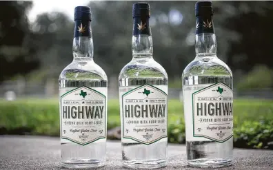  ?? Brett Coomer / Staff photograph­er ?? Highway Vodka is made from hemp seeds with their oils included, which gives the vodka a viscous but smooth texture.