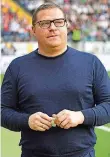  ?? FOTO: DEDERT/DPA ?? Max Eberl will mit Borussia Mönchengla­dbach endlich auch mal ins DFB-Pokal-Endspiel.