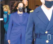  ?? MELINA MARA/POOL ?? Vice President Kamala Harris donned pearls by Wilfredo Rosado for Inaugurati­on Day.