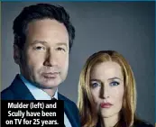  ??  ?? Mulder (left) and Scully have been on TV for 25 years.