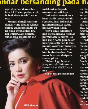 Nina Iskandar Bersanding Pada Hari Jadi Pressreader