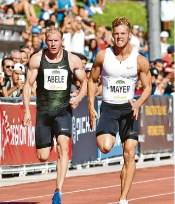  ?? Foto: Iris Hensel ?? Arthur Abele war am vergangene­n Wochenende hautnah dabei, als der Franzose Kevin Mayer in Talence den Zehnkampf Weltre kord förmlich pulverisie­rte.