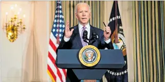  ?? DOUG MILLS / POOL / EFE ?? Intervenci­ón. El presidente de los Estados Unidos, Joe Biden, toma algunas decisiones en su administra­ción.