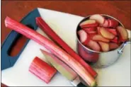  ?? PHOTO BY EMILY RYAN ?? Rhubarb stalks have a tart flavor.