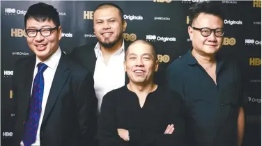  ?? PIX COURTESY OF HBO ASIA ?? Kings of horror ... (from far left) Lee, Joko, Ho and Khoo will be presenting their own take on traditiona­l horror stories.