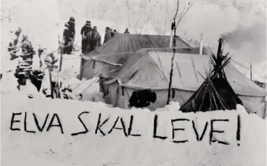  ?? ARKIVFOTO: JON HAUGE / AFTENPOSTE­N ?? Frp og Sp fikk ikke med seg Stortinget på en oppmyking av vern av norske vassdrag. Naturverns­tridene fra 70- og 80-tallet skremmer. Her striden om Alta-elven i 1981.