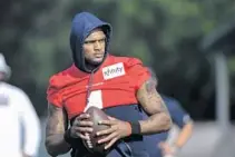  ?? JUSTIN REX/AP ?? The Dolphins reportedly are front-runners to trade for talented but embattled Houston quarterbac­k Deshaun Watson.