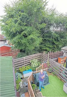  ?? Picture: SWNS. ?? Anne Sinclair of Cairneyhil­l and the tree which she says is casting a shadow over her life.