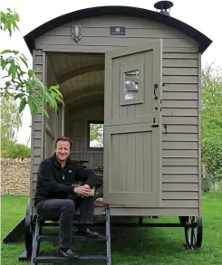  ??  ?? Dear diary: ‘Chillaxing’ in his shepherd’s hut