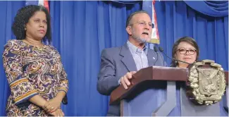  ?? DICOM ?? Miosotis Rivas Peña, Ignacio Méndez e Ileana Rogel, durante rueda de prensa.