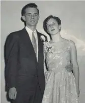  ??  ?? Atwood in her graduation dress, aged 15