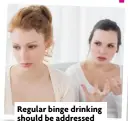  ??  ?? Regular binge drinking should be addressed