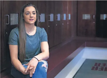  ??  ?? Former OU gymnast Maggie Nichols is the title character in “Athlete A,” a Netflix documentar­y set for release Wednesday. Seen here in a scene from the film, Nichols was the first athlete to report the sexual abuse of Larry Nassar, longtime USA Gymnatics team doctor. [NETFLIX VIA AP]