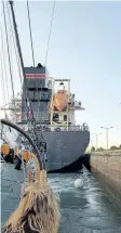  ?? SUPPLIED PHOTO ?? View of the freighter ship Ina from Empire Sandy Saturday evening.