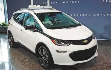  ?? Bloomberg ?? A Chevrolet Bolt EV may see a Q4-18 introducti­on in the Gulf market. And given a price tag it could convince many early adopters to opt for it rather than the pricey options from others.