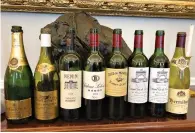  ??  ?? THE hedonistic wine lineup for lunch, including a 1989 and 1996 Chateau Leoville Las Cases.