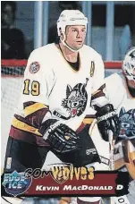  ??  ?? Peterborou­gh Petes alumnus Kevin MacDonald was the first player signed by the IHL’s Chicago Wolves.