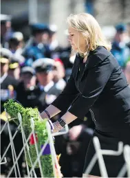  ?? ASHLEY FRASER/POSTMEDIA NEWS ?? Jody Thomas, deputy minister of National Defence, forced a change-of-command ceremony on May 4 to scale back to a cost of less than $24,000.