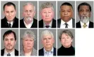  ??  ?? The nine former officials charged. Top row from left: Jarrod Agen, Gerald Ambrose, Richard Baird, Howard Croft, Darnell Earley. Bottom row from left: Nicolas Lyon, Nancy Peeler, Rick Snyder, and Eden Wells. Photograph: AP