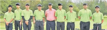  ??  ?? Team Junior led by their manager, Hoan Kee Hock (centre) became the first team to qualify for the final of this year’s KGS Team Matchplay Championsh­ip to be held at Sarawak Golf Club (KGS), Petra Jaya on April 13.