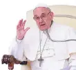  ?? FOTO: DPA ?? Papst Franziskus bei einer Generalaud­ienz in Rom.