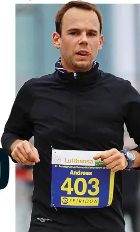  ??  ?? Killer in cockpit: Lubitz competes in a half-marathon in 2013