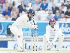  ?? — AFP photo ?? England's Moeen Ali bats on the fourth day of the second internatio­nal Test match between England and the West Indies at Headingley cricket ground in Leeds, northern England, August 28, 2017.