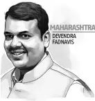  ??  ?? MAHARASHTR­A DEVENDRA FADNAVIS
BJP’s new poster boy and one of the youngest chief ministers, picked by Modi and Amit Shah Began his tenure in September 2014 by coping with a serious drought but paid compensati­on to more than 85 per cent of farmers in...