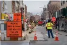  ?? Photograph: Erik McGregor/Getty Images ?? Street closures in Bushwick during National Grid’s North Brooklyn pipeline phase four constructi­on in Brooklyn.