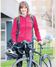  ??  ?? Healthy commuting: Prof Pam Kearns cycles to work most days