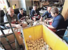  ?? RICK SCUTERI, USA TODAY SPORTS ?? Grounds crew members in Goodyear, Ariz., prepare baseballs for spring training for the AL champion Indians.