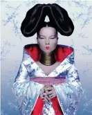  ??  ?? Björk in her Alexander McQueen kimono on the cover of Homogenic, 1997. Photograph: Nick Knight © Alexander McQueen; courtesy of One Little Indian Records